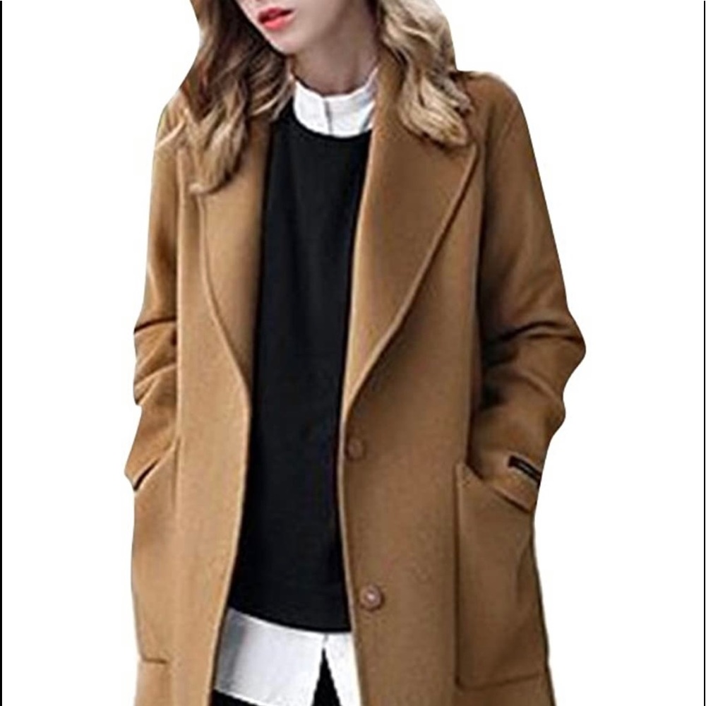 Woman’s Long Camel colored Trench Coat